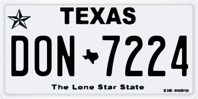 TX license plate DON7224