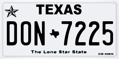 TX license plate DON7225