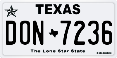 TX license plate DON7236