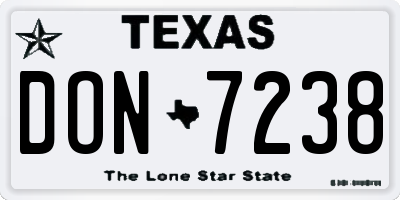 TX license plate DON7238