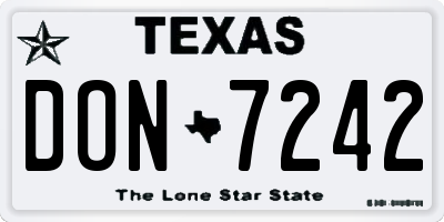 TX license plate DON7242