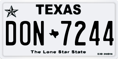 TX license plate DON7244