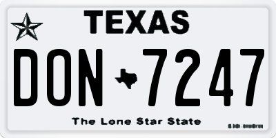 TX license plate DON7247