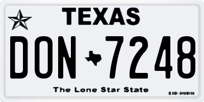 TX license plate DON7248