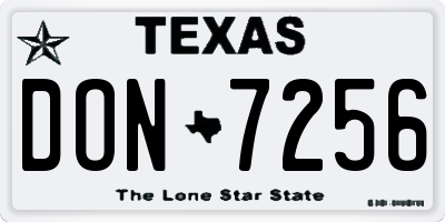 TX license plate DON7256