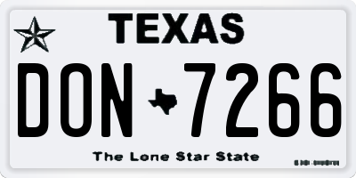 TX license plate DON7266