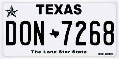 TX license plate DON7268