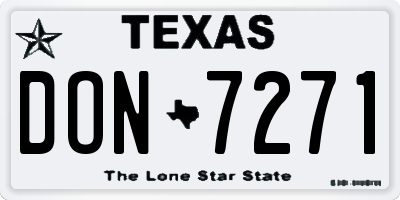 TX license plate DON7271