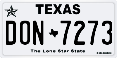 TX license plate DON7273