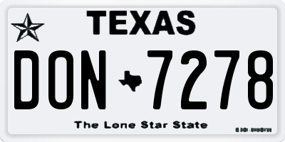 TX license plate DON7278