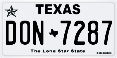 TX license plate DON7287