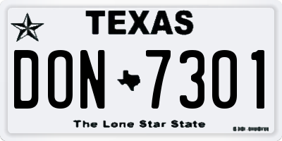 TX license plate DON7301