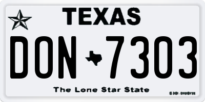 TX license plate DON7303