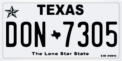 TX license plate DON7305