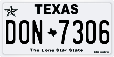 TX license plate DON7306