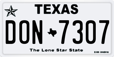 TX license plate DON7307