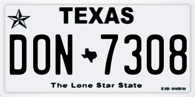 TX license plate DON7308