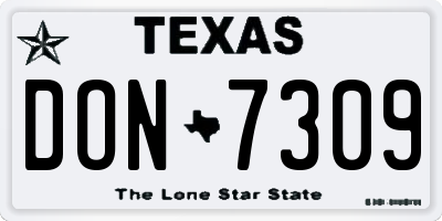 TX license plate DON7309