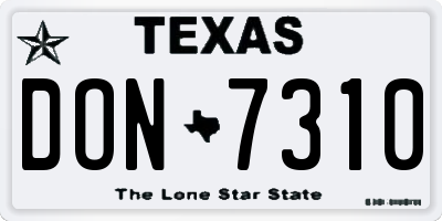 TX license plate DON7310