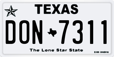 TX license plate DON7311