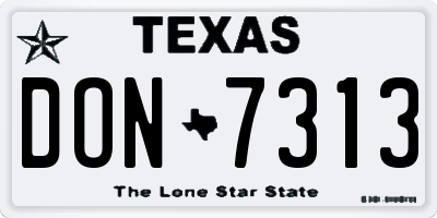 TX license plate DON7313