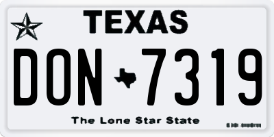 TX license plate DON7319