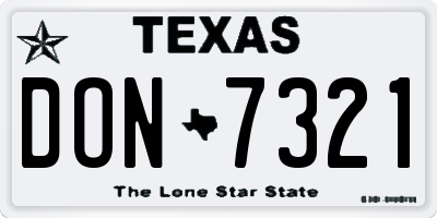 TX license plate DON7321