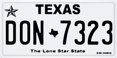 TX license plate DON7323