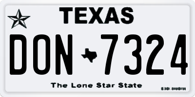 TX license plate DON7324