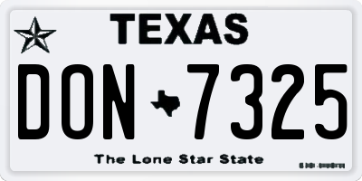 TX license plate DON7325
