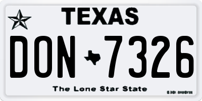 TX license plate DON7326