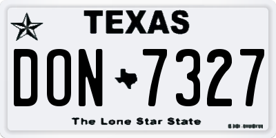 TX license plate DON7327