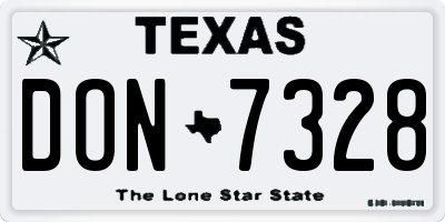 TX license plate DON7328
