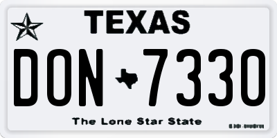 TX license plate DON7330