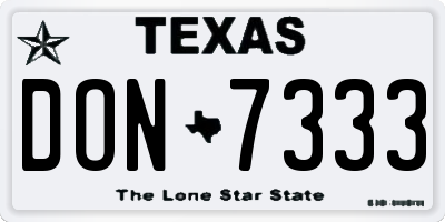 TX license plate DON7333