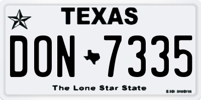 TX license plate DON7335