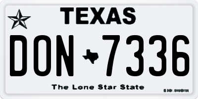 TX license plate DON7336