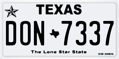 TX license plate DON7337