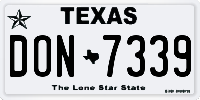 TX license plate DON7339