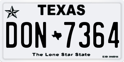 TX license plate DON7364