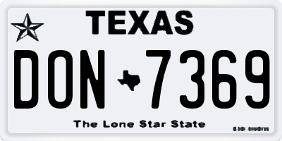 TX license plate DON7369