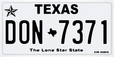 TX license plate DON7371