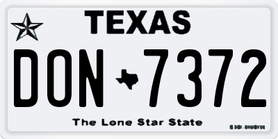 TX license plate DON7372