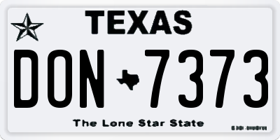 TX license plate DON7373