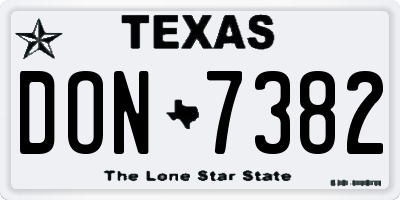 TX license plate DON7382