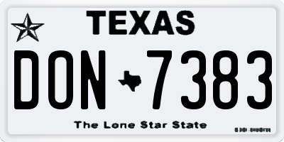 TX license plate DON7383