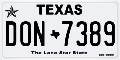TX license plate DON7389