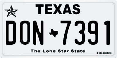 TX license plate DON7391