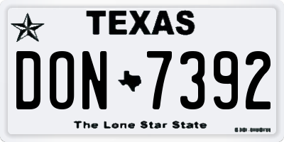 TX license plate DON7392