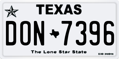 TX license plate DON7396